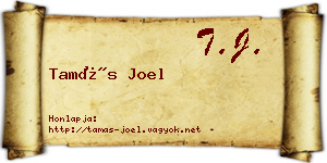 Tamás Joel névjegykártya